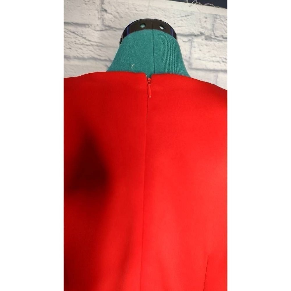 ELOQUII Womens Scuba Sheath Dress Red Stretch Jewel Neck Long Sleeve Flare 16 - Picture 6 of 9